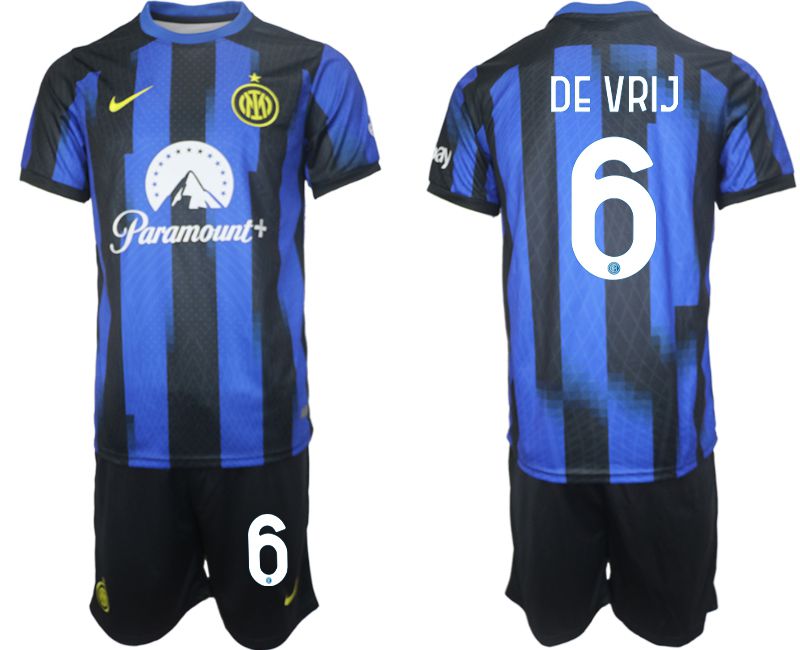 Men 2023-2024 Club Inter Milan home blue #6 Soccer Jersey